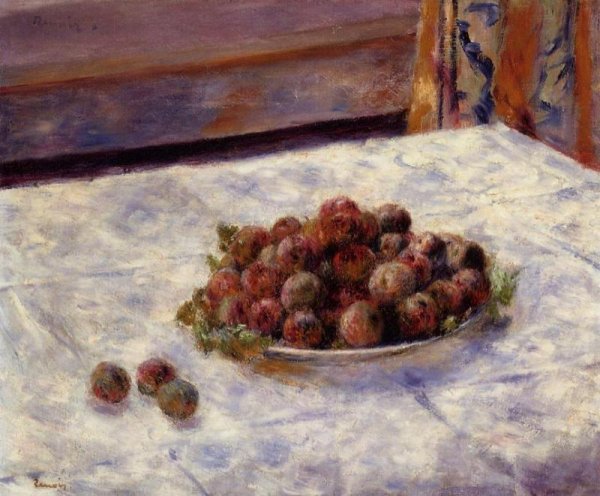 Still Life, a Plate of Plums