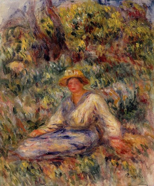 Woman in Blue in a Landscape