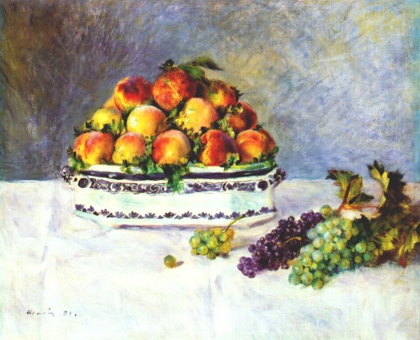 Still Life with Peaches and Grapes 1881