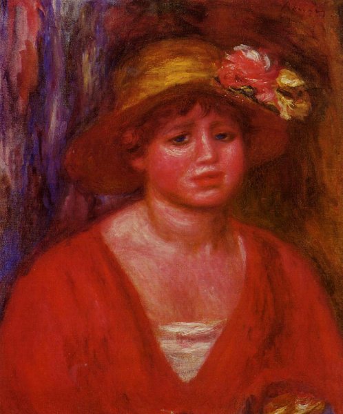 Bust Of A Young Woman In A Red Blouse