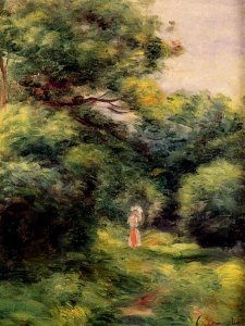 Lane In The Woods  Woman With A Child In Her Arms