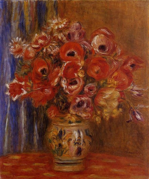 Vase Of Tulips And Anemones