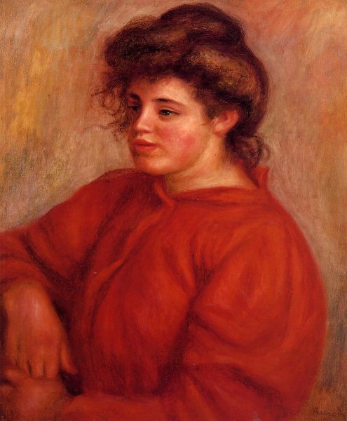 Woman In A Red Blouse