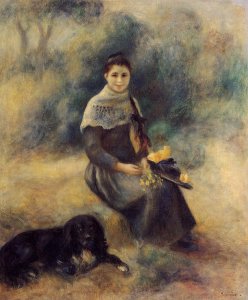 Young Girl With A Dog