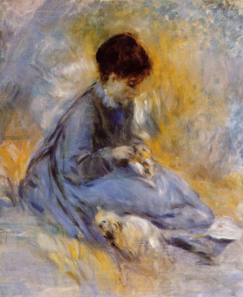 Young Woman With A Dog