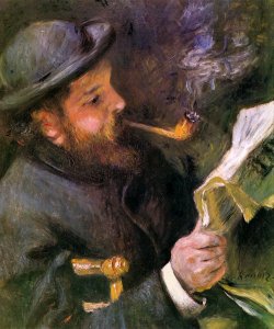 Claude Monet Reading A Newspaper