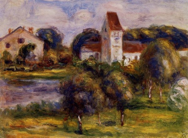 Breton Landscape   Church And Orchard