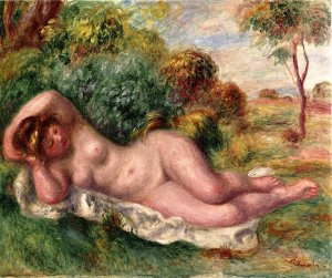 Reclining Nude   (Pierre Auguste Renoir   1883)