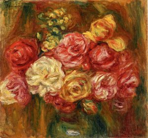 Bouquet of Roses in a Green Vase I