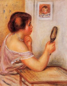 Gabrielle Holding A Mirror With A Portrait Of Coco