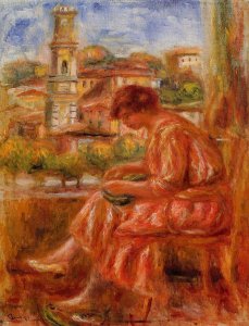 Woman At The Window With A View Of Nice