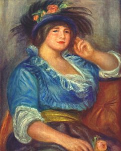 Young woman with a rose in her hat